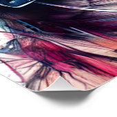 かわいい犬とヘッドフォン水彩イラストレーション ポスター (コーナー)