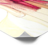 かわいい犬とヘッドフォン水彩イラストレーション ポスター (角)