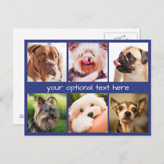 かわいい犬と写真のカスタム ポストカード (正面/裏面)