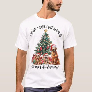 かわいい犬と子犬愛好家のためのクリスマスデザイン Tシャツ