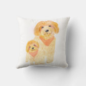 かわいい犬と子犬 クッション (裏面)