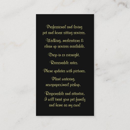 かわいい犬と家に座る名刺|過去記事 名刺 (裏面)