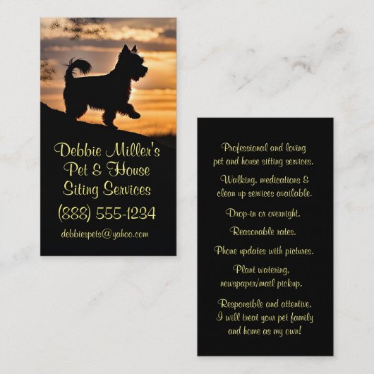 かわいい犬と家に座る名刺|過去記事 名刺 (正面/裏面)