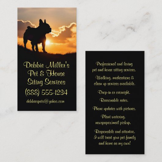 かわいい犬と家に座る名刺|過去記事 名刺 (正面/裏面)