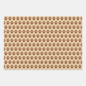 かわいい犬と手のラッピング紙セット3 ラッピングペーパーシート (正面3)