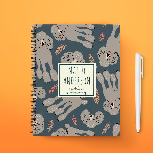 かわいい犬と植物の名パーソナライズされた前(緑) ノートブック