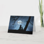 かわいい犬と猫がペットを座ってくれてありがとう カード (正面)