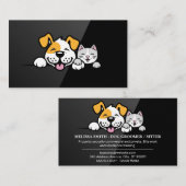 かわいい犬と猫が微笑む 名刺 (正面/裏面)