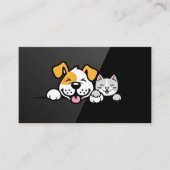 かわいい犬と猫が微笑む 名刺 (正面)