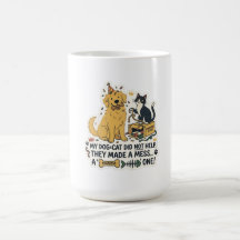 かわいい犬と猫のチャオス ペット好きのためのコーヒーマグ