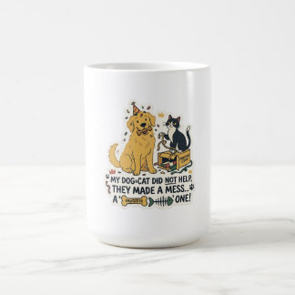 かわいい犬と猫のチャオス ペット好きのためのコーヒーマグ コーヒーマグカップ