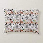 かわいい犬と猫の柄デザイン アクセントクッション (裏面)