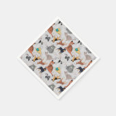 かわいい犬と猫の柄デザイン スタンダードカクテルナプキン (角)