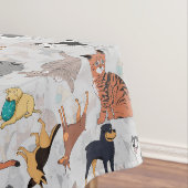 かわいい犬と猫の柄デザイン テーブルクロス (インサイチュ)