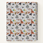 かわいい犬と猫の柄デザイン ノートブック (裏面)