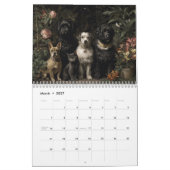 かわいい犬と猫の花の庭の壁 カレンダー (3月 2027)