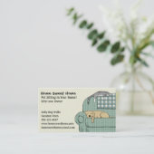 かわいい犬と猫ペットの着席する動物サー気にビス 名刺 (スタンド正面)