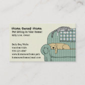 かわいい犬と猫ペットの着席する動物サー気にビス 名刺 (正面)