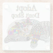 かわいい犬と猫ペットの里親募集 ガラスコースター (裏面)