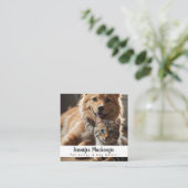 かわいい犬と猫ペットシッターとドッグウォーカー スクエア名刺 (スタンド正面)