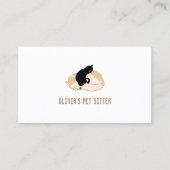 かわいい犬と猫ペット座りピッター 名刺 (正面)