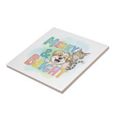 かわいい犬と猫メリーと明るい タイル (側面)