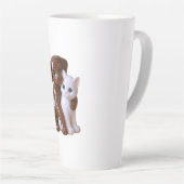 かわいい犬と猫 カフェラテマグ (右アングル)