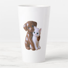 かわいい犬と猫 カフェラテマグ