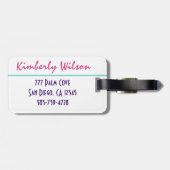 かわいい犬と猫、旅行、名前のパーソナライズ ラゲッジタグ (裏面横)