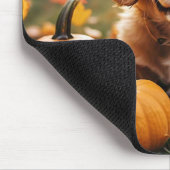 かわいい犬と紅葉&カボチャ マウスパッド (コーナー)