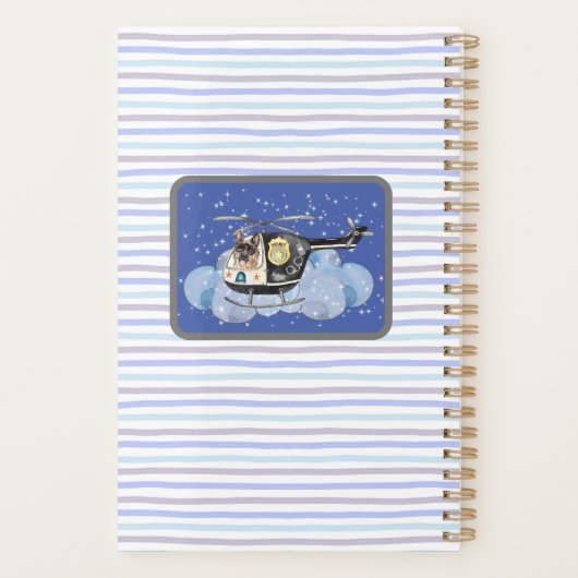 かわいい犬と警察の動きストライプ|過去記事 プランナー手帳 (裏面)