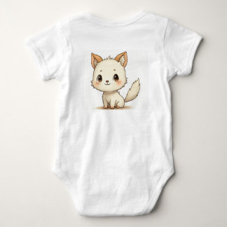 かわいい犬と赤ちゃん服 ベビーボディスーツ