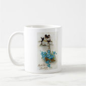 かわいい犬と靴の誕生日の挨拶 コーヒーマグカップ (左)