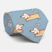 かわいい犬と骨の継ぎ目のないパターン ネクタイ (ロール)