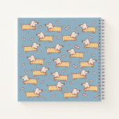 かわいい犬と骨の継ぎ目のないパターン ノートブック (裏面)