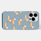 かわいい犬と骨の継ぎ目のないパターン iPhoneケース (裏面横)