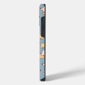 かわいい犬と骨の継ぎ目のないパターン iPhoneケース (左側面)