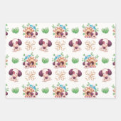 かわいい犬と骨 ラッピングペーパーシート (正面)