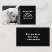 かわいい犬と黒と白の眠りの写真 名刺 (正面/裏面)