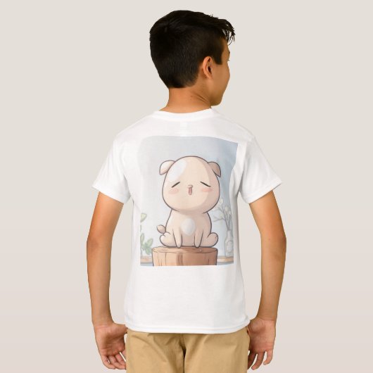 かわいい犬とTシャツだ。 Tシャツ (裏面フル)