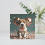 かわいい犬のいるバレンタインデー シーズンカード (スタンド正面)