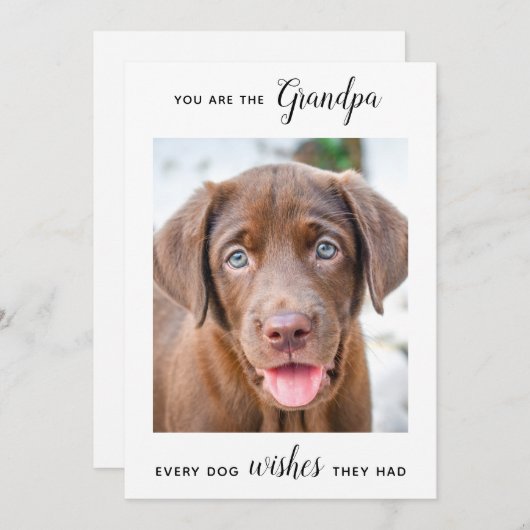 かわいい犬のおじいちゃんパーソナライズされたペットフォト誕生日 シーズンカード (正面/裏面)