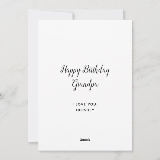 かわいい犬のおじいちゃんパーソナライズされたペットフォト誕生日 シーズンカード (裏面)