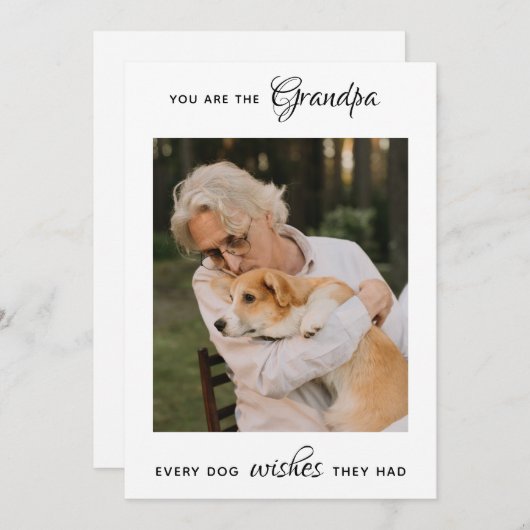 かわいい犬のおじいちゃんパーソナライズペット写真父の日 シーズンカード (正面/裏面)