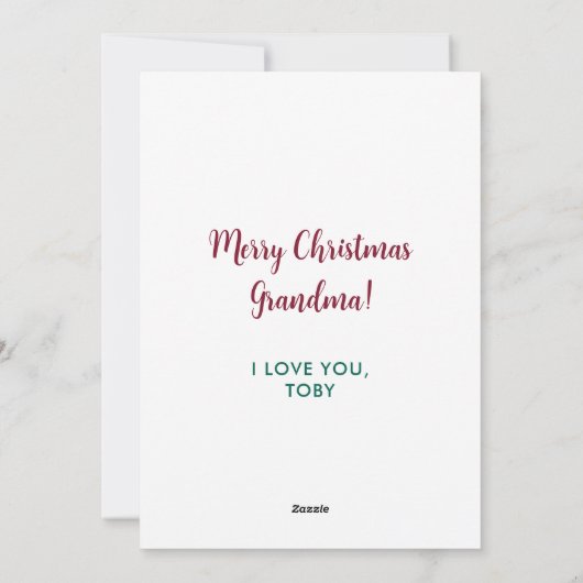 かわいい犬のおばあちゃんクリスマスパーソナライズされたペットの写真 シーズンカード (裏面)