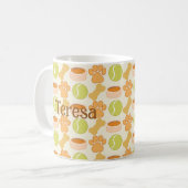 かわいい犬のおもちゃと柄のデザイン コーヒーマグカップ (正面左)