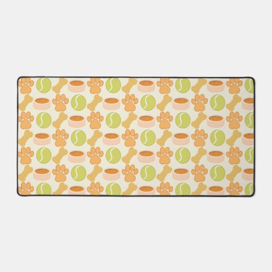 かわいい犬のおもちゃと柄のデザイン デスクマット (正面)