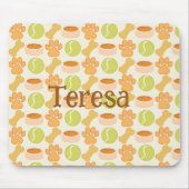 かわいい犬のおもちゃと柄のデザイン マウスパッド (正面)