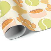 かわいい犬のおもちゃと柄のデザイン ラッピングペーパー (ロールコーナー)