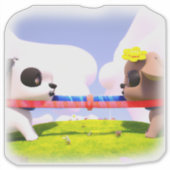 かわいい犬のおもちゃ シール (正面)